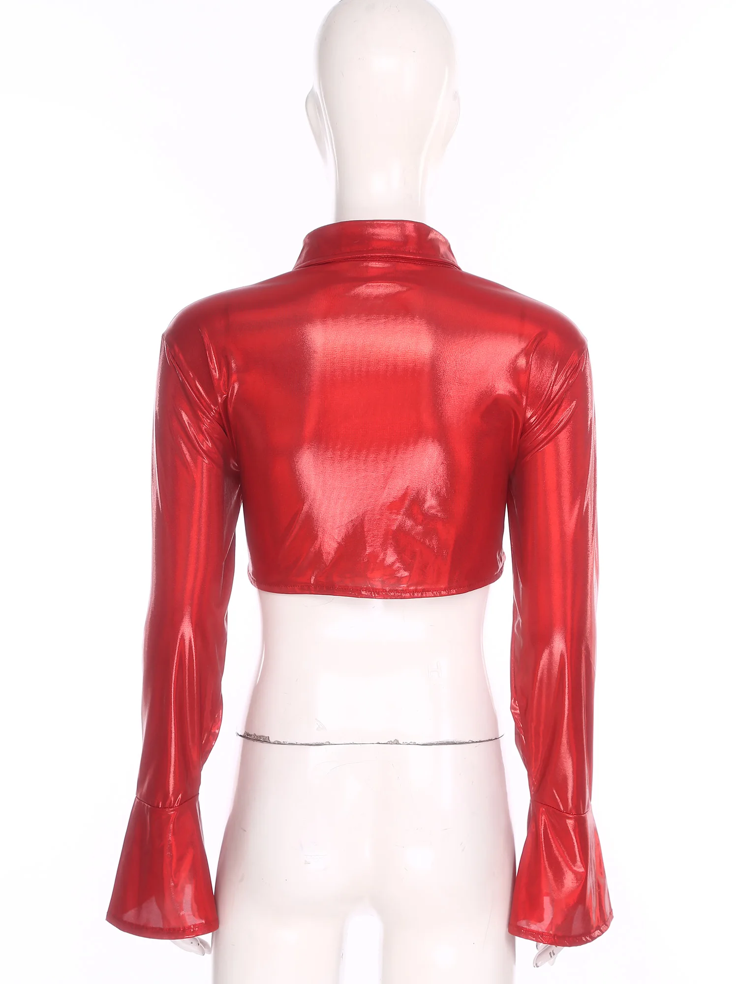 여성 메탈릭 샤이니 크롭 탑 힙합 재즈 댄스 공연 의상 힙합 음악 축제 카니발 드레스업 패션 스트리트웨어