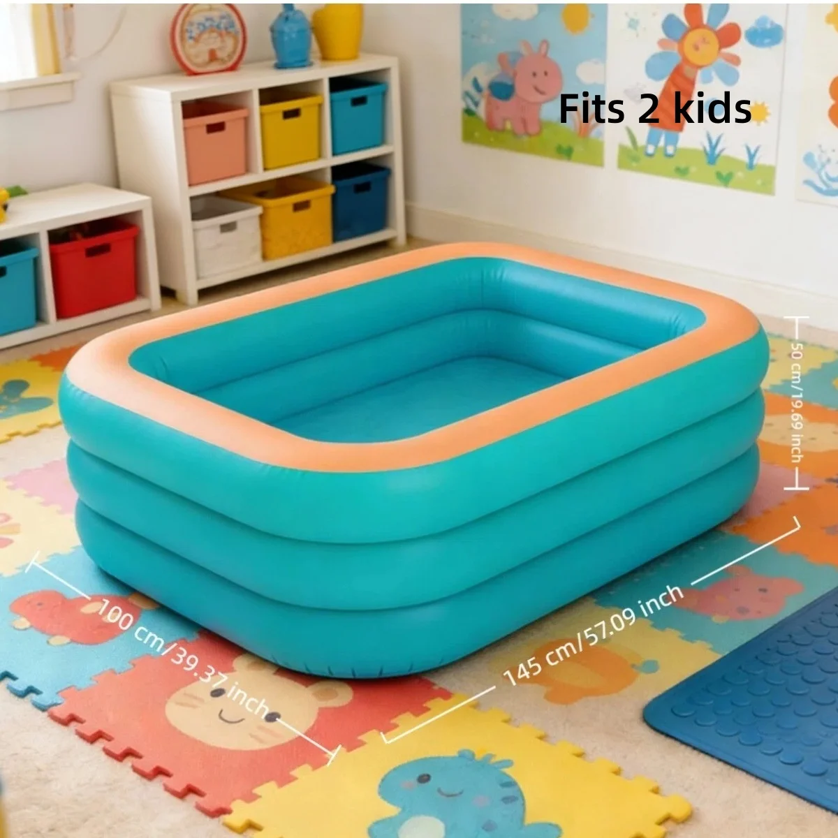 Thickened Durable Family Inflatable Pool, Large for Backyard & Lawn Parties, Outdoor Summer Fun (Pump Not Included)