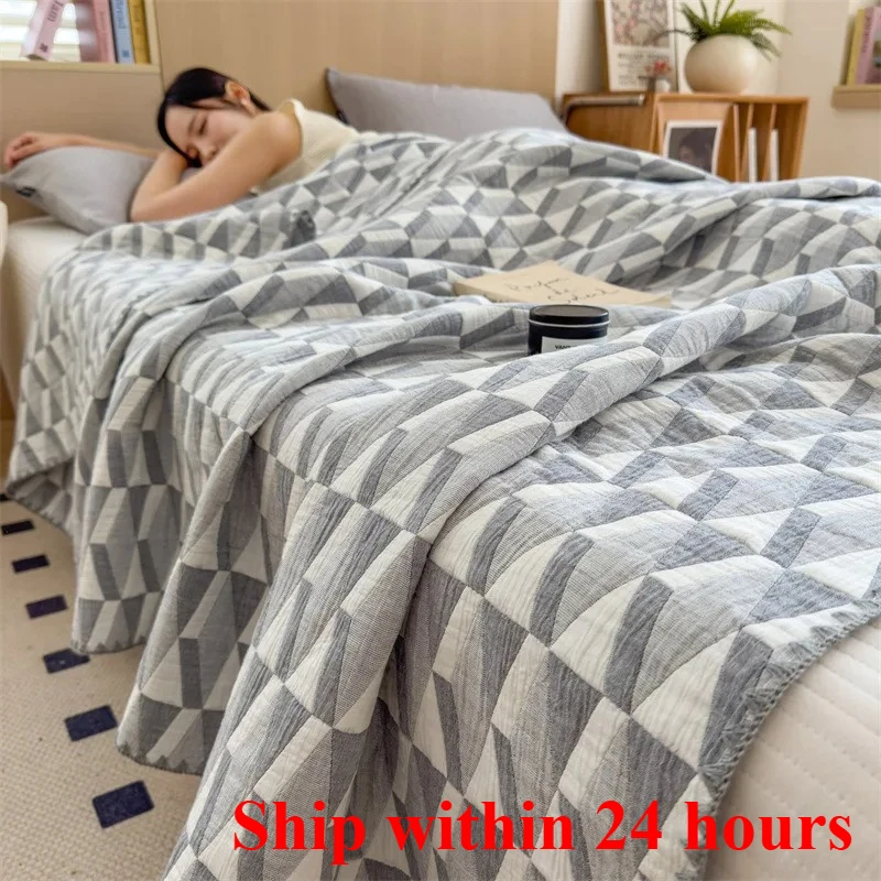 

2025 cotton three-layer gauze multi-functional towel quilt pure cotton blanket office lunch break blanket