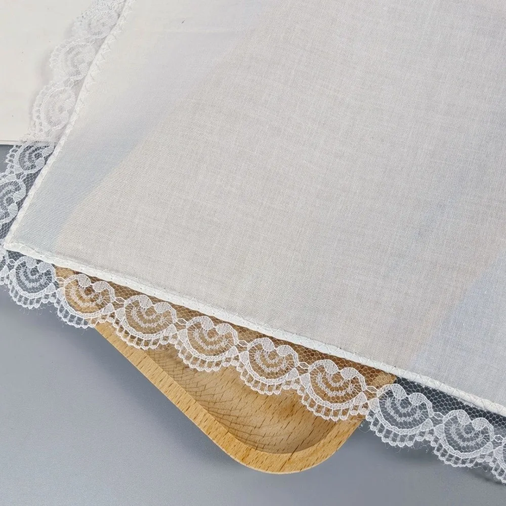6Pcs New Pure White Lace Handkerchief Thin Small Size Wedding Handkerchief DIY Handmade Small Square Towel