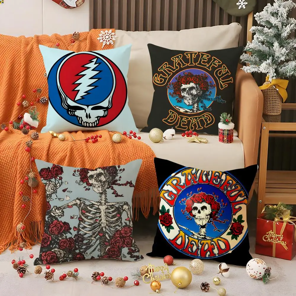 G-Grateful Dead SINGER Pillow Case Silky Elegant Comfort Sofa Bed Invisible Zipper