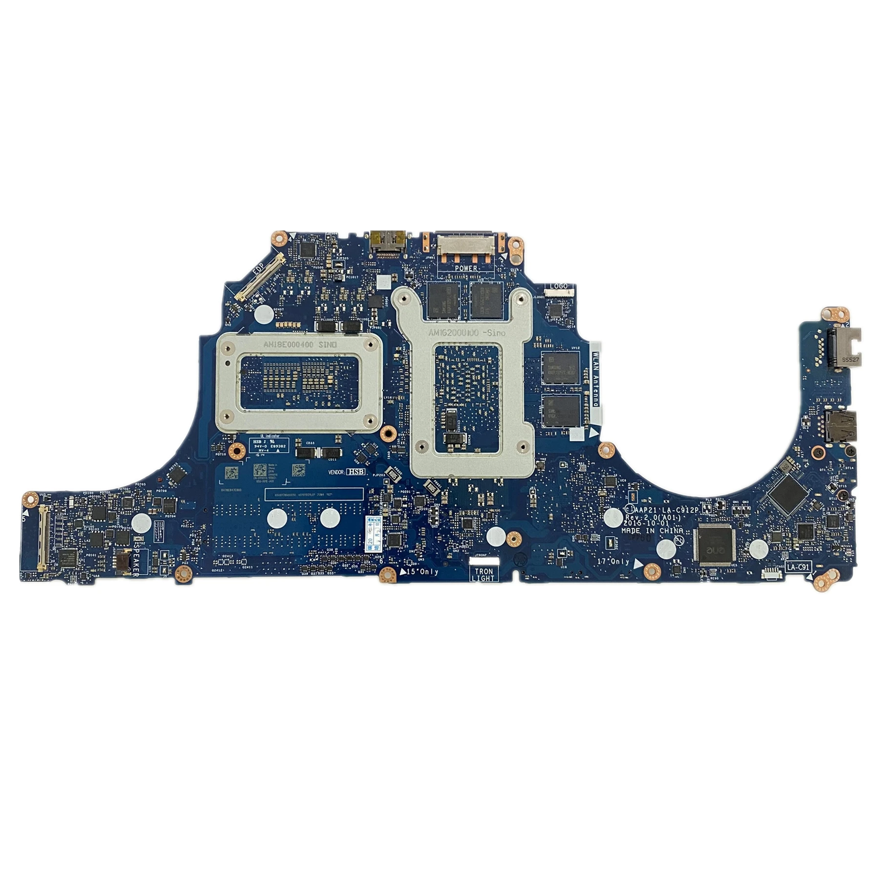 CN-0YHXY4 CN-000X1C For Dell Alienware 15 R2 17 R3 Laptop Motherboard AAP21 LA-C912P With i7-6700HQ CPU N16E-GX-A1 GPU 100% Test