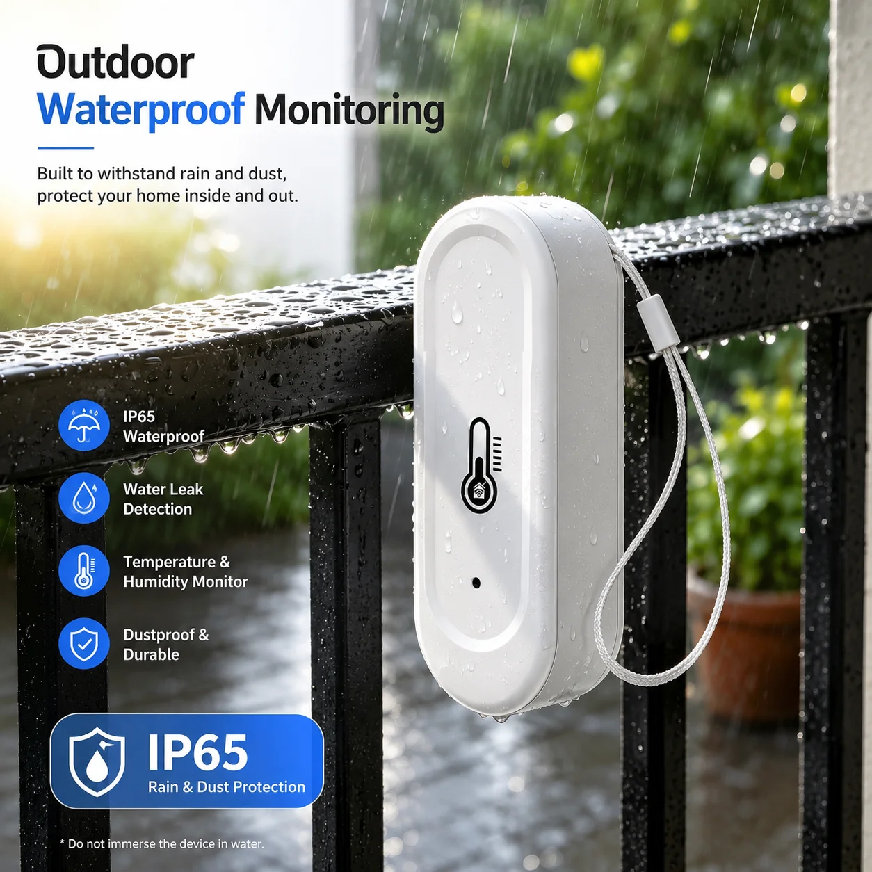 Waterproof Temperature Humidity Sensor Indoor Outdoor Thermometer Hygrometer for Greenhouse Storage Room Basement Multi-Pack