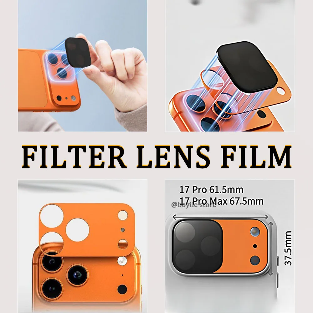 AntiExposure Filter For Iphone 17pro/Promax All Inclusive HD Lens Film ND Magnetic Camera Lens Protector Photography Accessories
