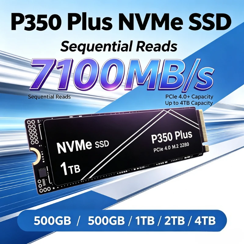 2026 New P350 PLUS 500GB 1TB 2TB 4TB NVMe PCIe Gen SSD Portable Solid State Drives for Gaming Computer Laptop PS5