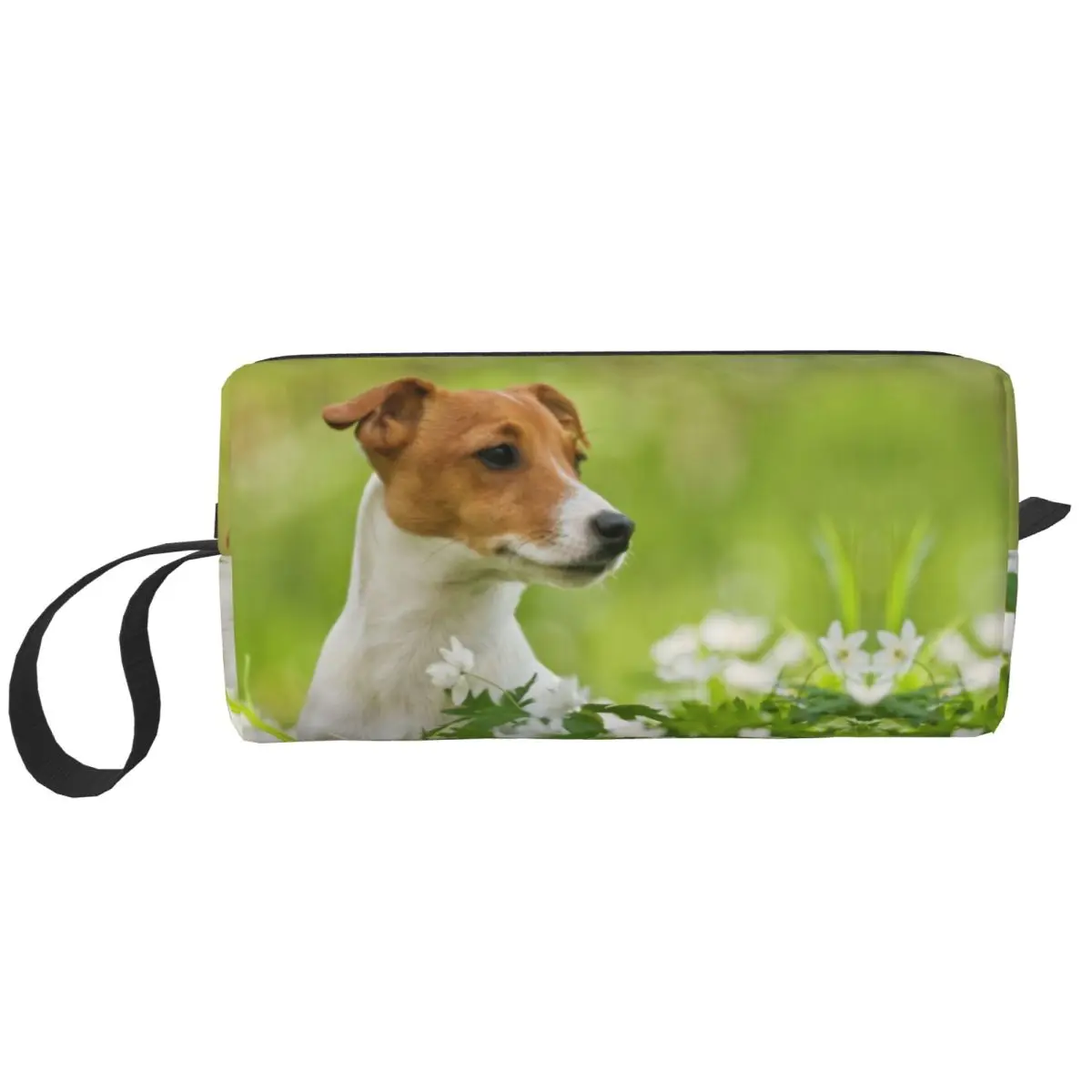 Custom Jack Russell Terrier Dog Toiletry Bag for Women Puppy Lover Makeup Cosmetic Organizer Ladies Beauty Storage Dopp Kit Case