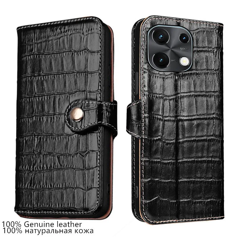 

100% Genuine Leather Crocodile Texture card Slot Wallet Cover For Umidigi Note 100 4G 100A Flip Fall prevention phone Case
