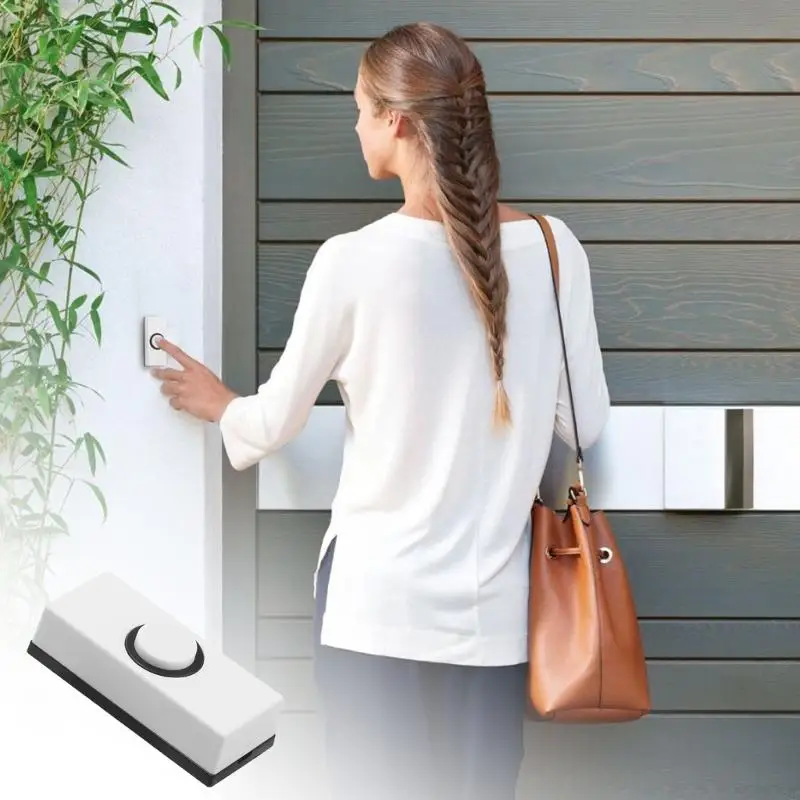 652F Wall Mounted Doorbell Switches Door Bells Chimes Push Press Button Plastic Hard Wiring Press Button for Home Garage