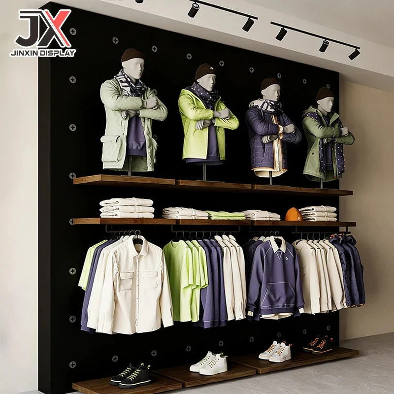 custom.Custom Design Rectangular All-Purpose Clothing Display Rack LED Lighting Easy Clean Luxury Cabinet Furniture Retail S