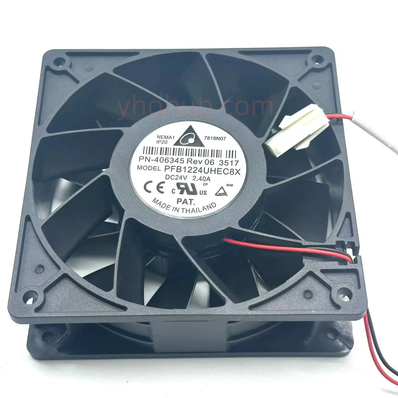 

Delta Electronics PFB1224UHEC8X DC 24V 2.40A 120x120x38mm 2-Wire Server Cooling Fan