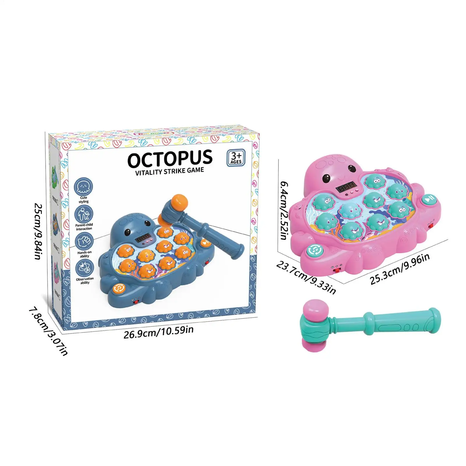 Whack Giocattolo Animale Per Bambini Martellare Gioco Coordinazione Occhio A Mano Gioco Forma di Polpo Giocattoli Per Bambini Per Il Ragazzo Viaggio Scuola Casa Giocattoli