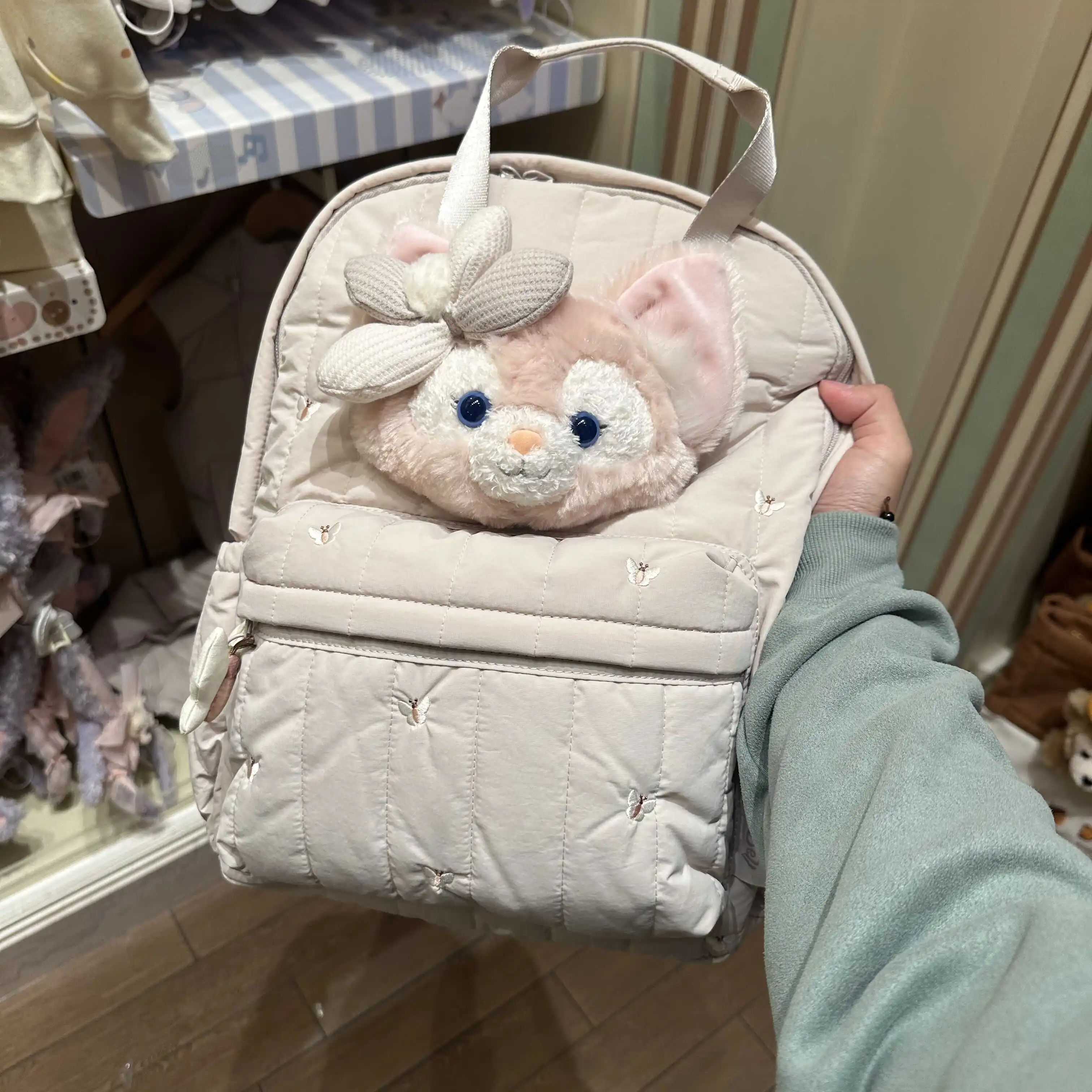 ของที่ระลึกจากดิสนีย์แลนด์ - กระเป๋าเป้สะพายหลังคู่ลายดิปปี้และผองเพื่อน พร้อมพวงกุญแจตุ๊กตาขนนุ่ม - ของขวัญวันเกิดสำหรับเด็กผู้หญิง