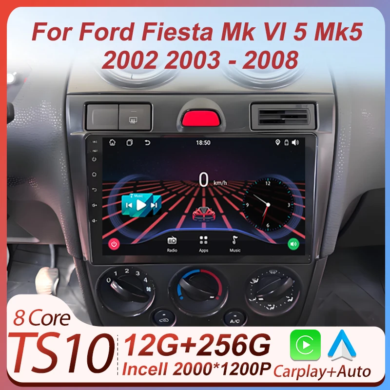 

Android Stereo Head Unit For Ford Fiesta Mk VI 5 Mk5 2002 2003 - 2008 Touch Screen Navigation GPS Bluetooth Autoradio 8 Core DSP