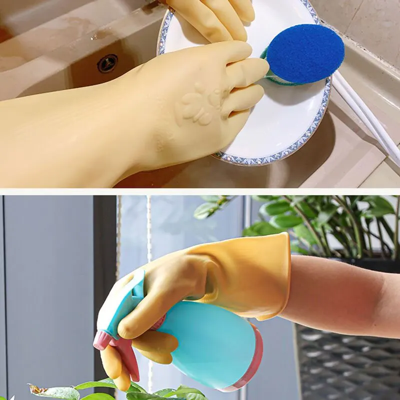 1 Pair of Work Gloves Latex Dishwashing Gloves Thick Dishwashing Gloves Durable Household Cleaning and Dishwashing Tools Gloves