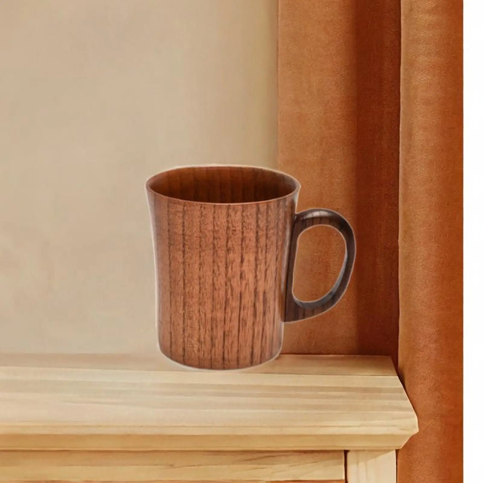 

Деревянная чашка для напитков, ручная полировка, маленькое молоко с ручкой, холодная или горячая ручная работа