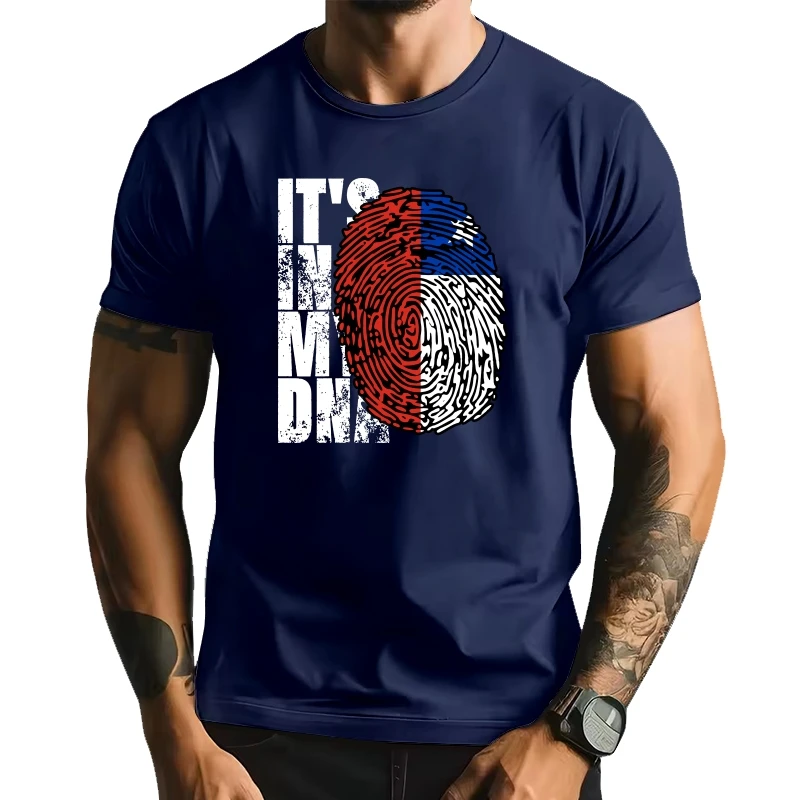 

It's In My DNA Chilean Cool Chile Flag T Shirts Summer Graphic Streetwear Short Sleeve Birthday Gifts T-shirt Mens Clothing
