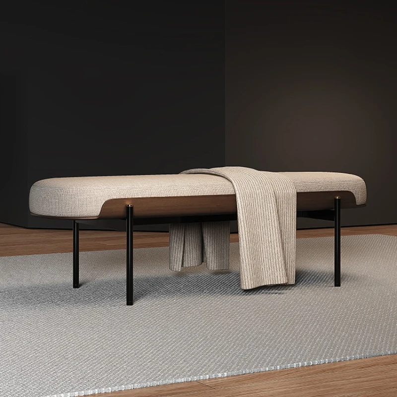 

Minimalist living room soft bag home shoe change stool light luxury bedside stool bench