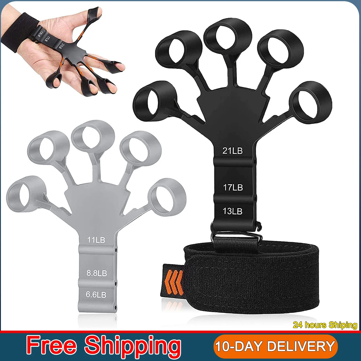 Silicone Gripster Grip Strengthener Finger Stretcher Gym Hand Grip Trainer Gripster Stretcher Guitar Athletes Finger Exerciser