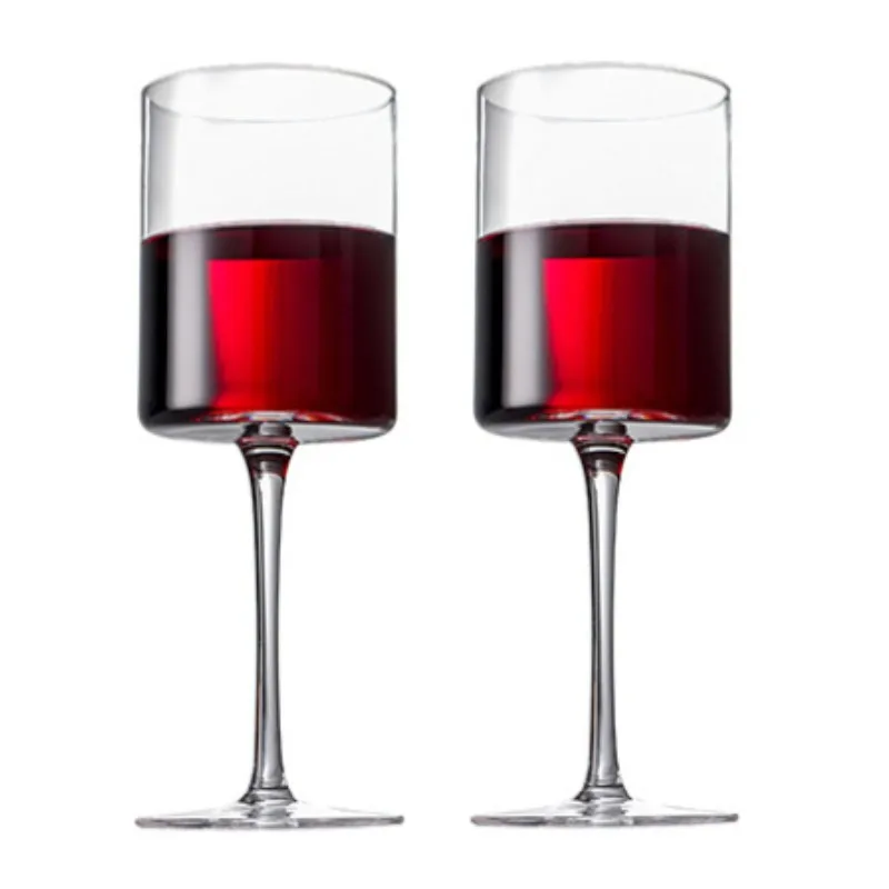 Fine Art 400-450Ml Straight Goblet Red Wine Cup Sparkling Wine Glass Cup Fashion Popular Family Bar Holiday Drinkware Gift