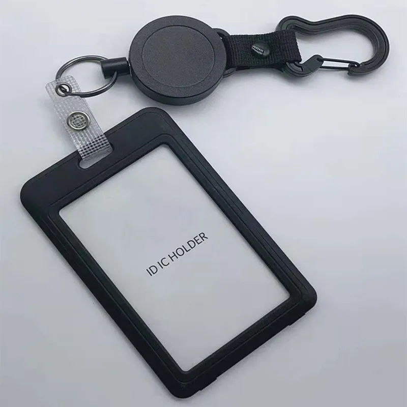 Retractable Badge Reel KeyChain 2022 New Style Outdoor Easy pull Carabiner Students Doctor ID Card Holder Telescopic Buckle