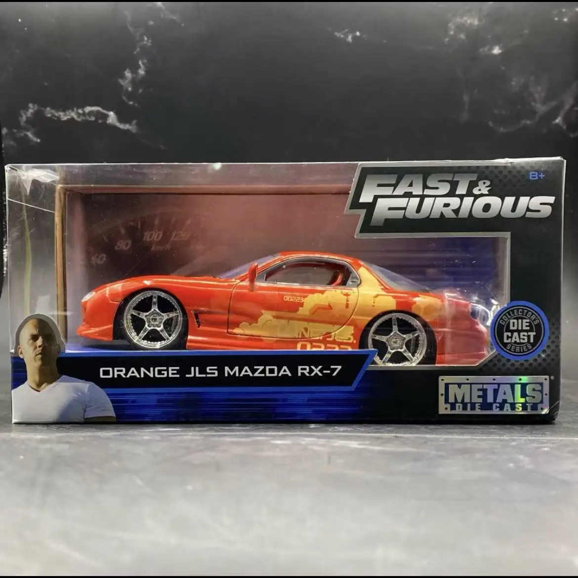 JADA 1:24 Tokyo Drift Han RX7 Alloy Car Model Fast Furious Classic Vehicle Collectible Ornament For Men view 5