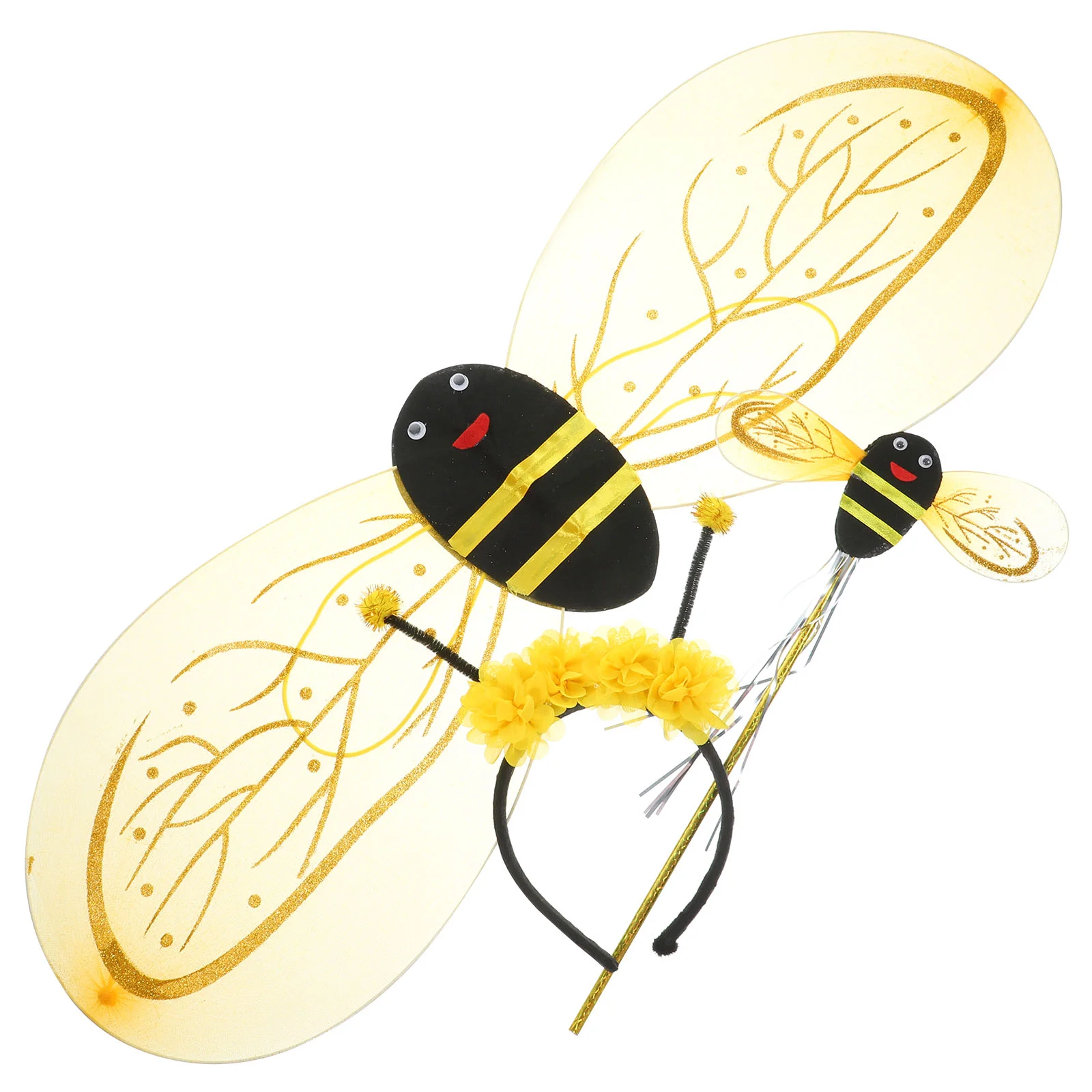 

Bee Wings Set for Kids Costume Cosplay Prop Accessories Headband Fabric Dress-up