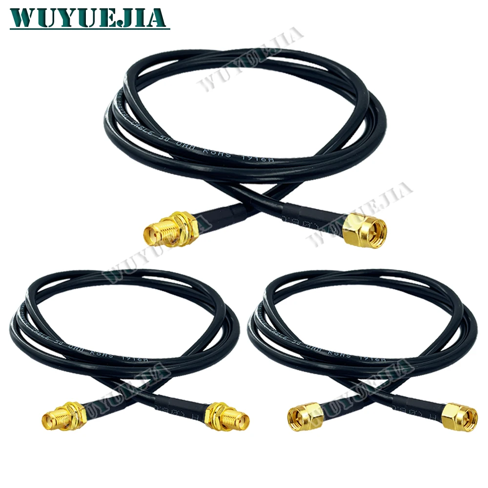 0.1~30 Meters 50-3 RG58 Cable SMA Male to SMA Female Jack Straight WiFi Antenna Extension Cord RG-58 50 Ohm SMA Pigtail Jumper