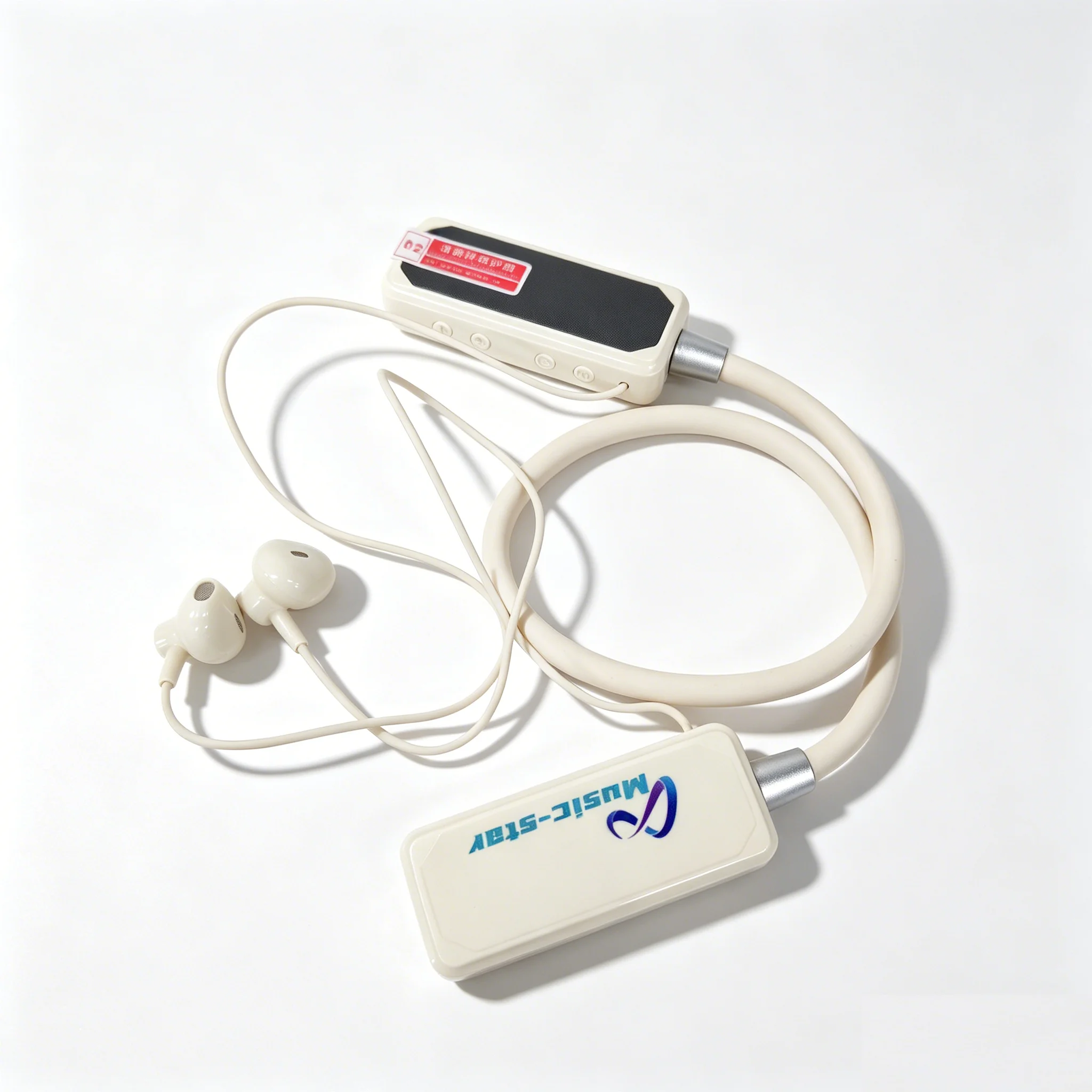 Écouteurs sans fil Bluetooth à affichage numérique couleur, tour de cou, longue autonomie, pour le sport, le chant et le streaming en direct