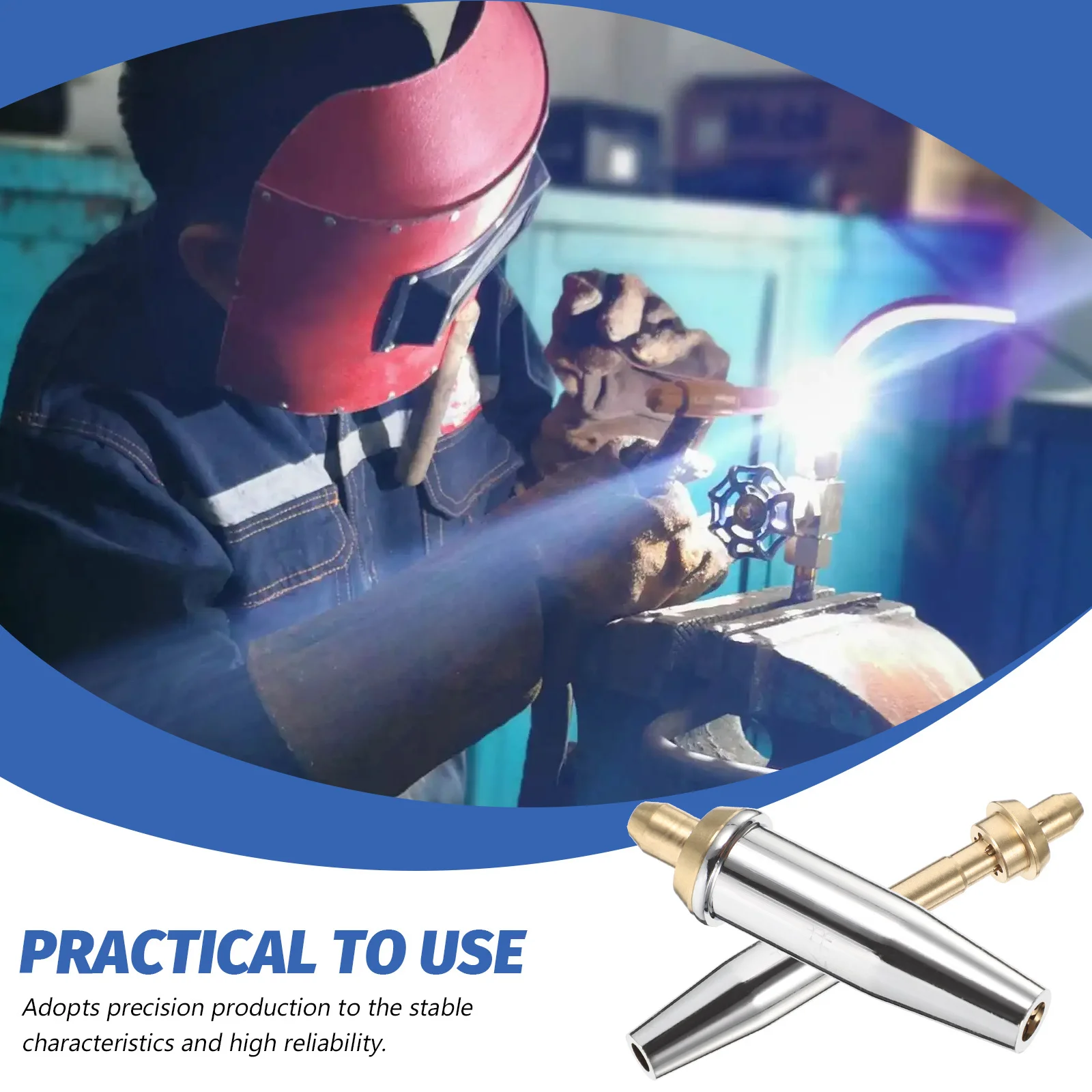 

2Pcs Replacement Cutting Torch Tip Heavy Duty Copper Alloy Propane Natural Gas Tips Burner Attachment Welder Contact