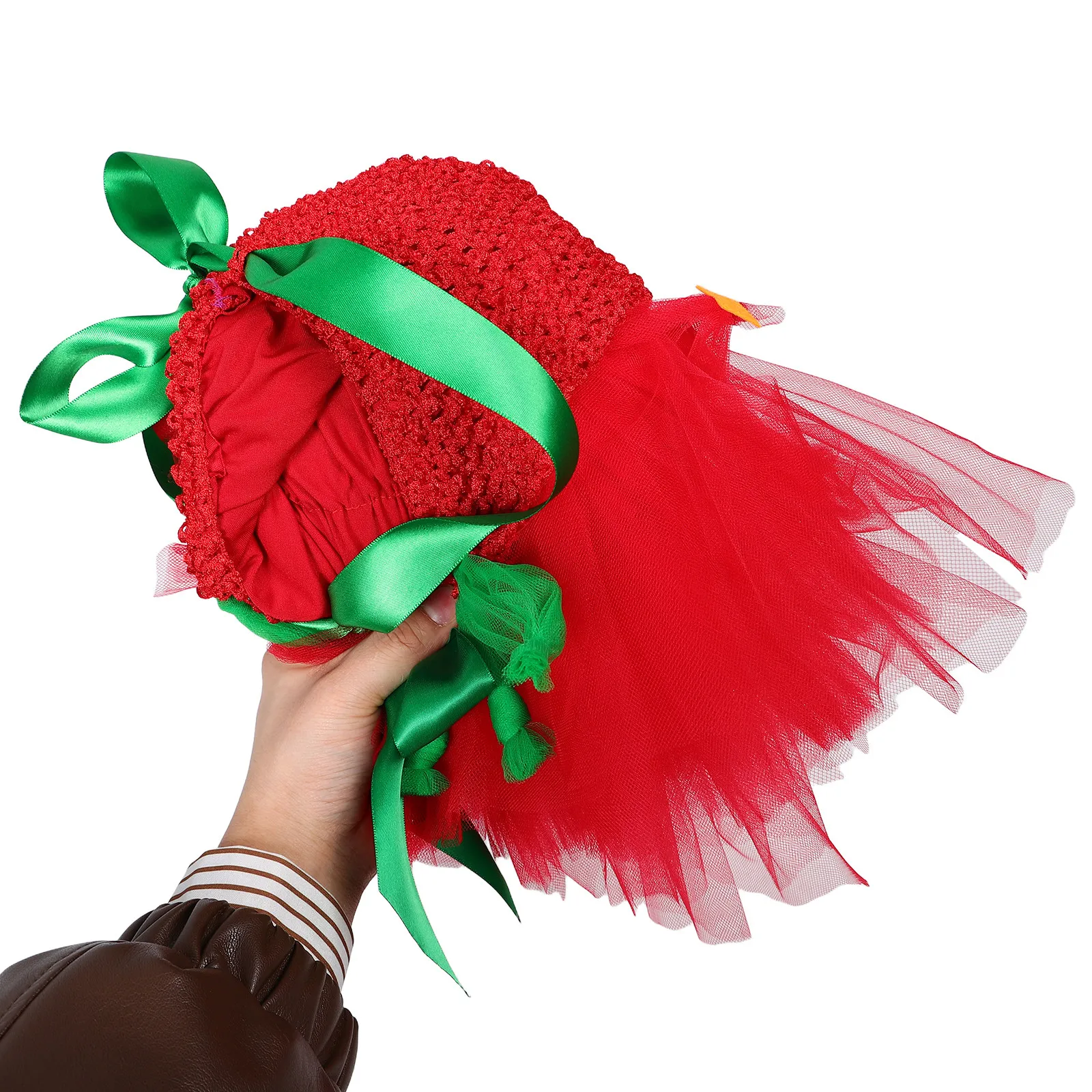 Toddler Princess Tutu Dress for Girls Red Short Skirt Mesh Holiday Party Costume Performance Outfit Elegant Birthday Dress