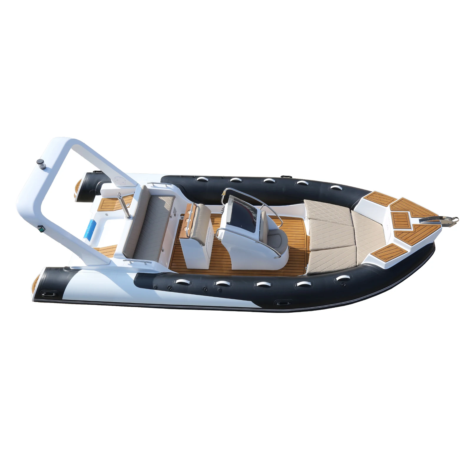 Sport Style Fiberglass Inflatable Hypalon Rib Canoe With Pedal And Outboard Motor For Ocean Waters Rowing