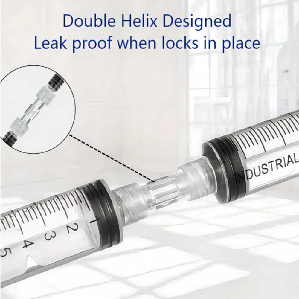 Medical sterile plastic connector, Ruhr syringe connector, transparent, suitable for leak proof pneumatic components