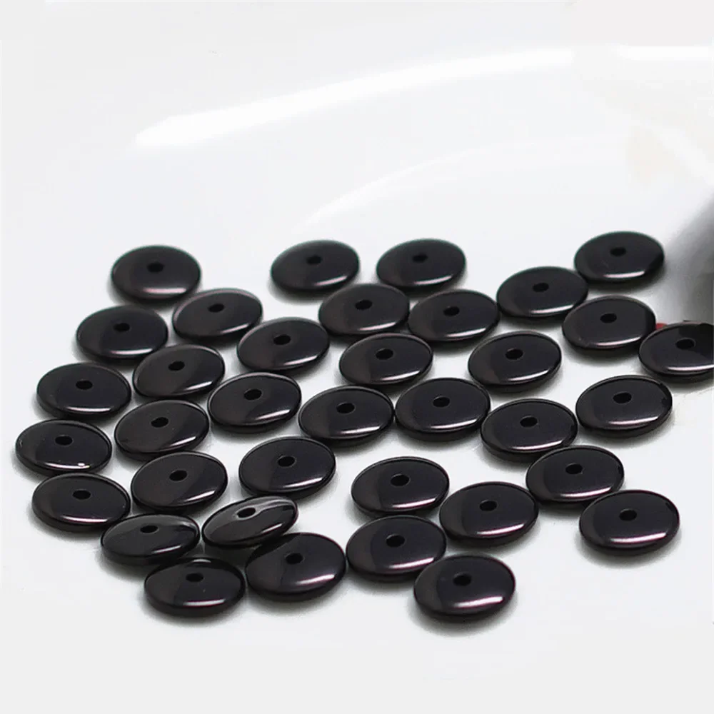 Charm Slice 6x2/8x2mm Black Imitation Amber Loose Beads for Jewelry Making DIY Bracelets Necklace Key Chain Shim Accessories