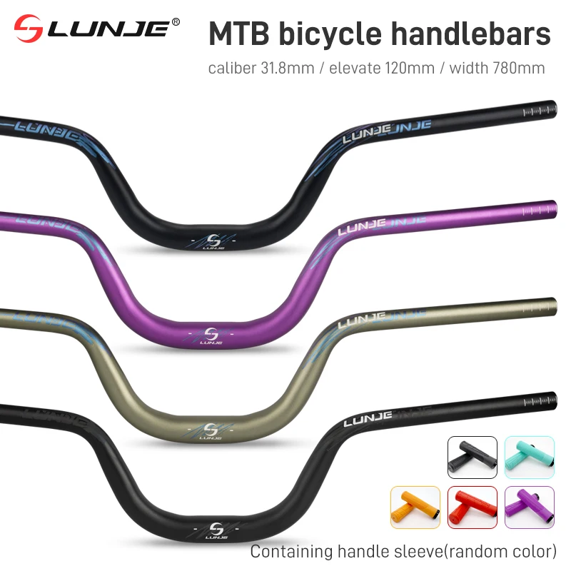 Mountain Bike Handlebar 31.8mm Aluminum Alloy MTB Handlebar 780mm Bike Hand bar 35/55/120MM Rise Cycling Parts