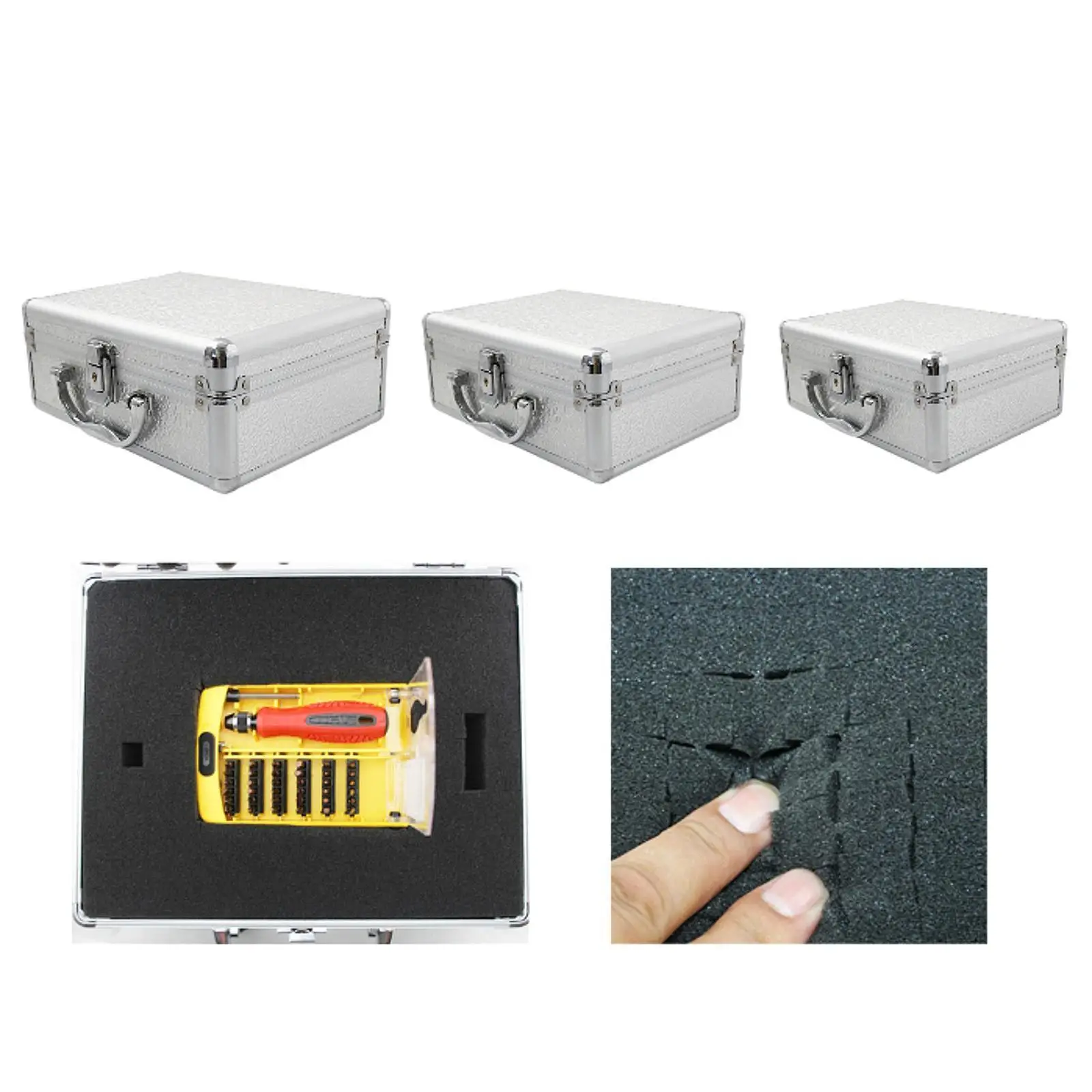 

Aluminum Alloy Tool Box, Carrying Case, Universal Protection Hard Case, Equipment Tool Box for Electronics Tools Outdoor