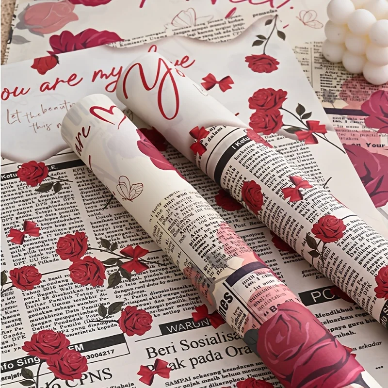 

10pcs [Bouquet Wrapping Paper] Rose Gift Wrapping Paper | Mother's Day, Weddings, Anniversaries, Birthday DIY Bouquet Wrapping