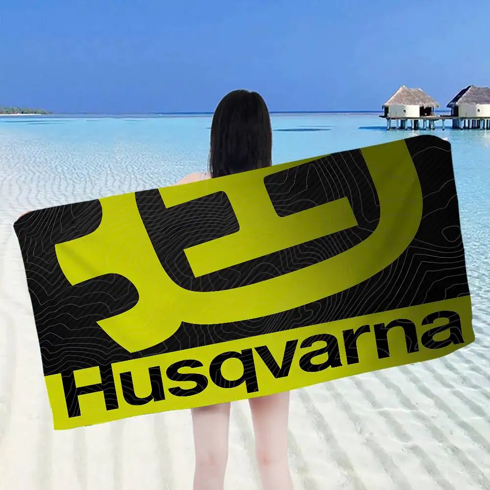 H-HusqvarnaS Logo Beach Towel Colorful Bath Towels For Girl Microfiber Quick Dry Custom Sand Free Beach Yoga Spa Gym Pool view 2