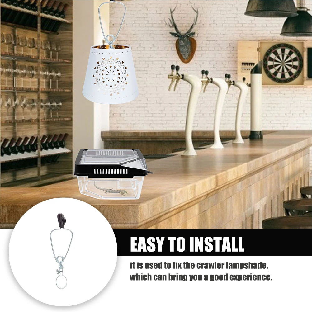 

Lampshade Fixing Clip Black Reptile Lamp Hanging Clip For Indoor Reptile Habitat Iron Rust Proof Wear Resistant Durable Crawling