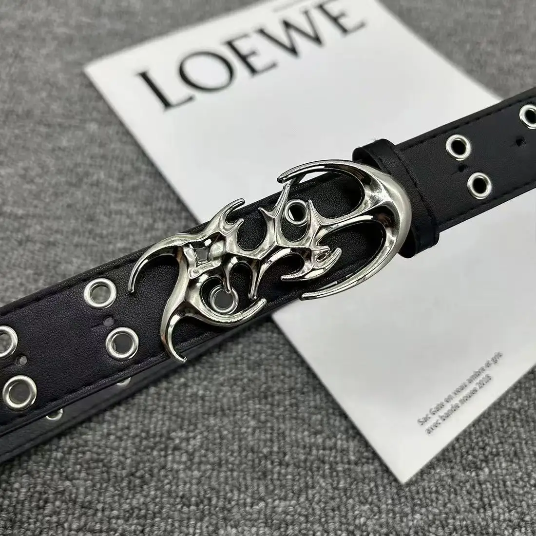 New Stylish Y2K Hollow PU Leather Fashion Punk Belt For Men  display picture 3