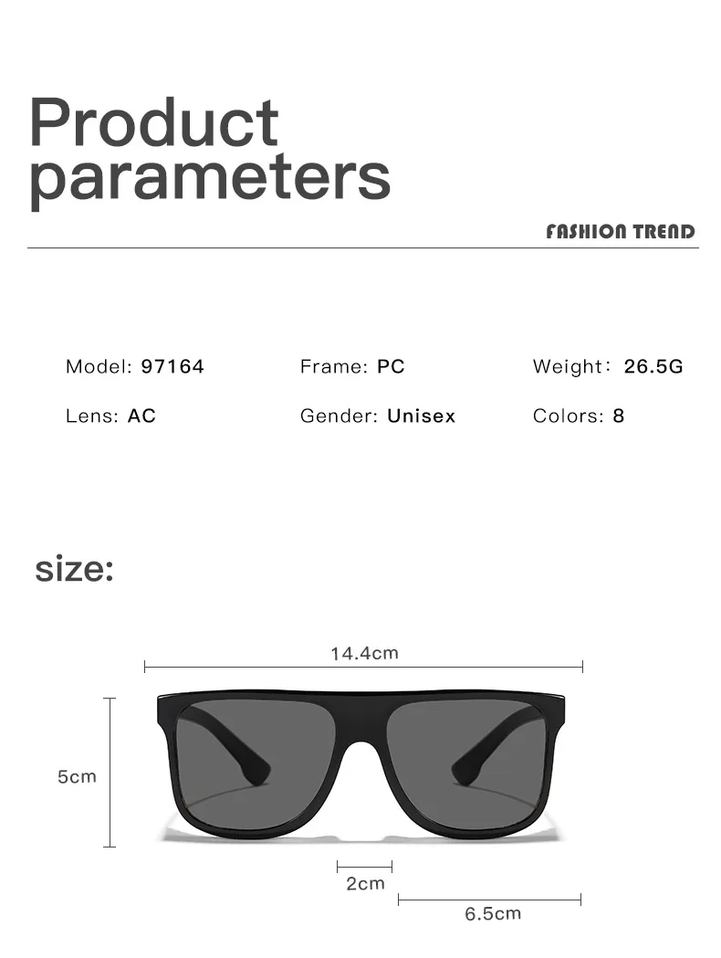 Neue Vintage Quadratische Sonnenbrille für Damen und Herren Marken-Rechteck-Sonnenbrille Ovale Brillen für Männer und Frauen – Detail 7