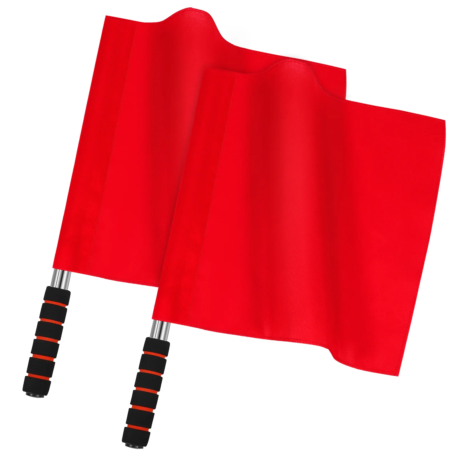 

2Pcs Referee Signal Flags Bright Colors Lightweight Hand Waving Flags for Racing Football Volleyball Competition Judge Flag