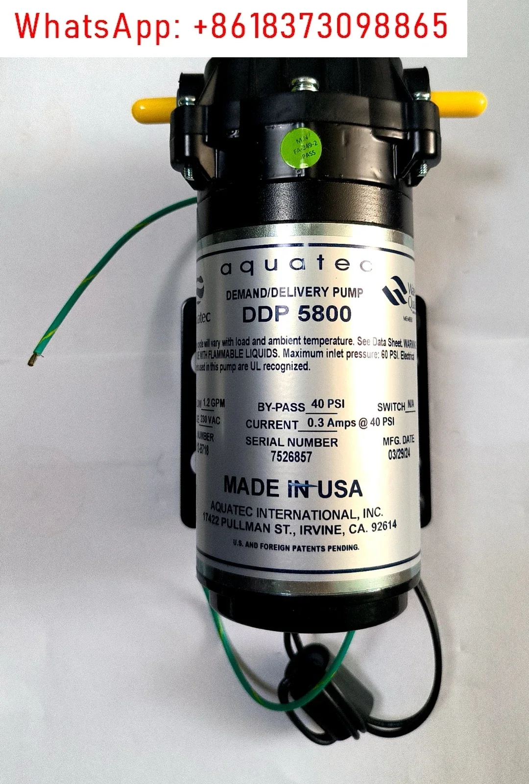

Disinfectant pump AQUTEC DDP5800 water pump