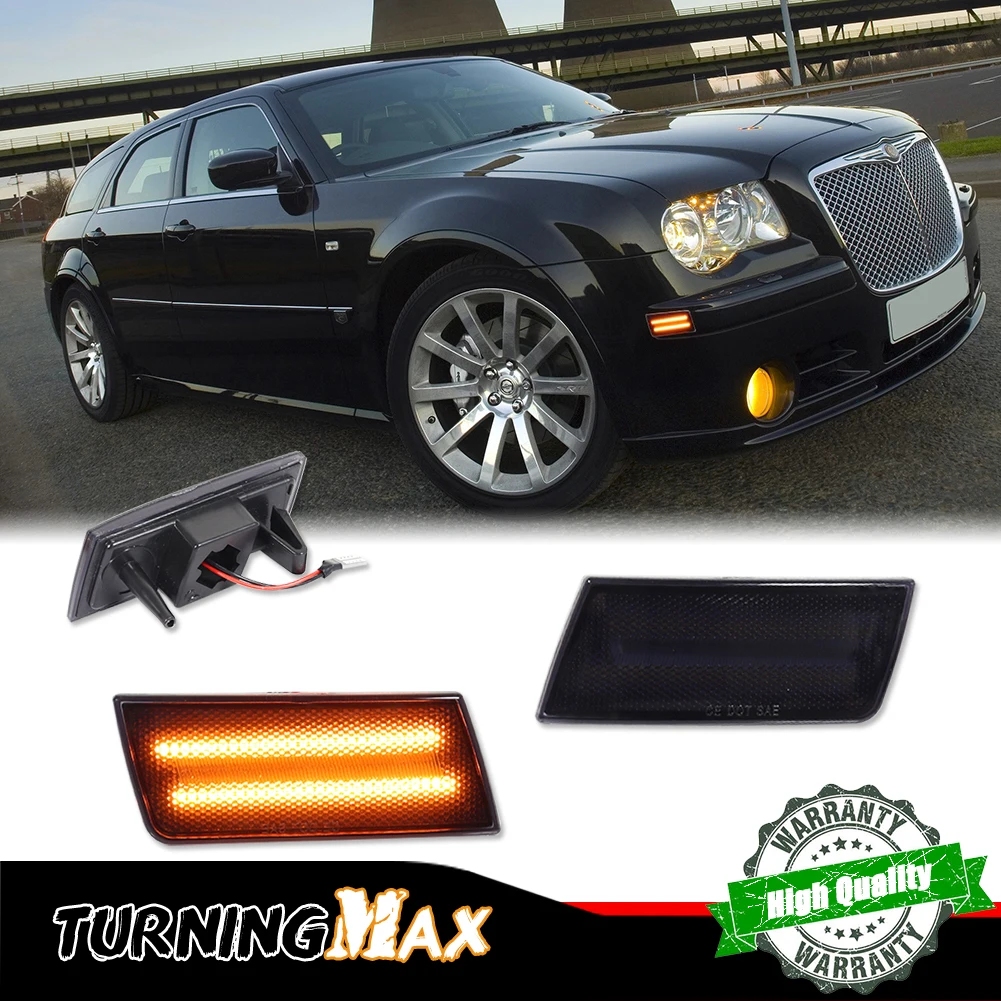 

For Chrysler 300 300C 2005-2010 2PCS LED Side Marker Light Amber Front Bumper Turn Signal Light,Replace OEM Sidemarker Lamps