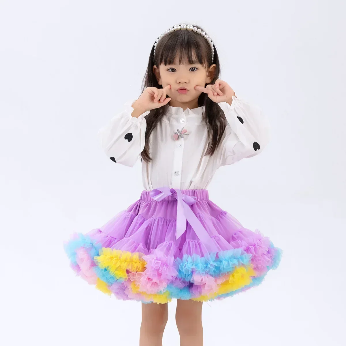 Girls Tutu Skirts Black Fluffy Toddler Tulle Princess Ball Gown Pettiskirt Ballet Party Dance Rainbow Tulle Skirts Girls Clothes