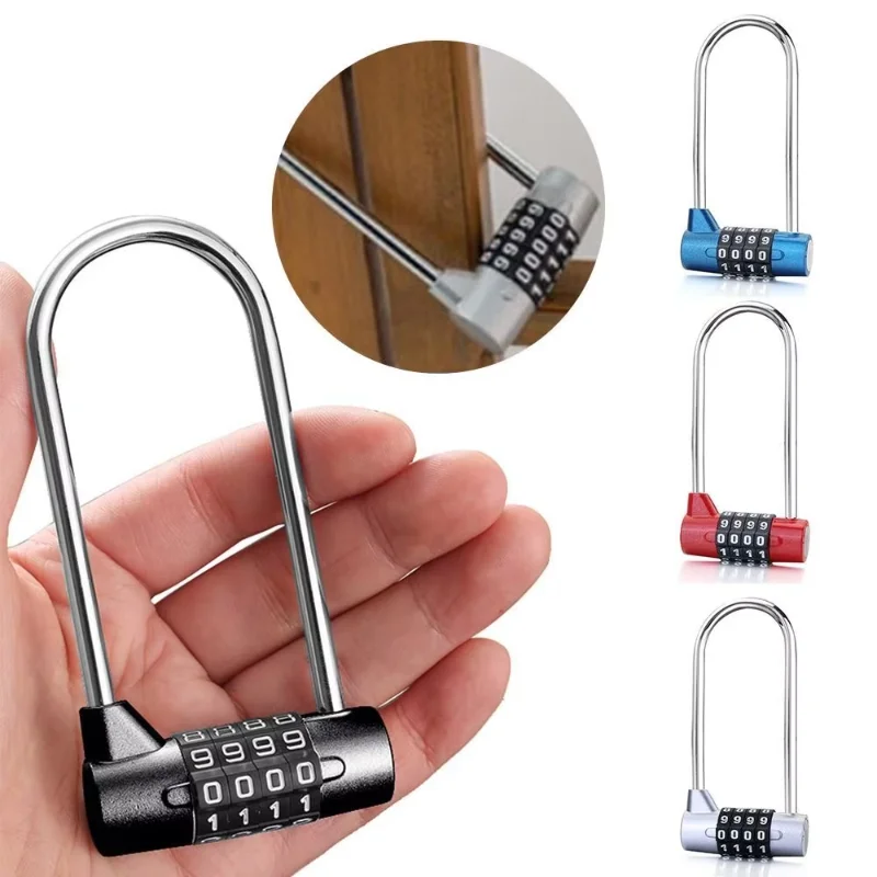 Lengthened Shackle Lock 4 Digit Password Combination Lock Anti-Theft Travel Suitcase Luggage Code Lock Security Tools Hardware