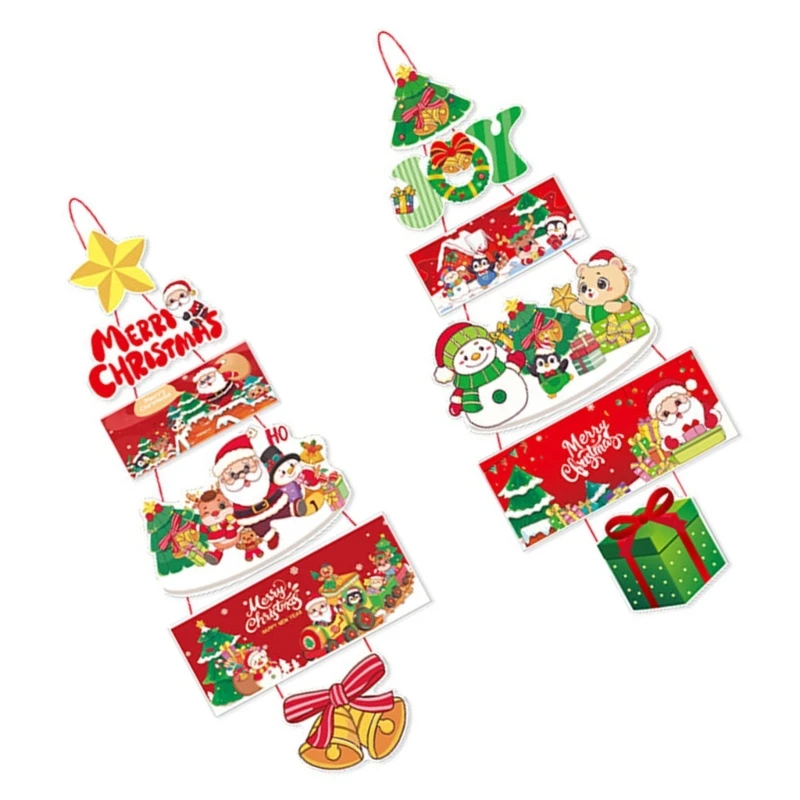 2PCS Christmas Door Hangers Decoration Delicate Holiday Door Hanging Decoration For A Pleased Christmas Ambiances