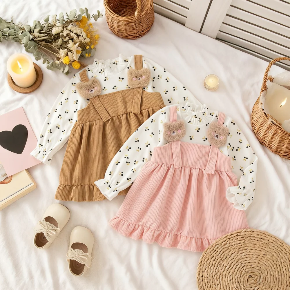 

Baby Girl Dress Spring And Autumn Floral Cartoon Long Sleeved Girl Dress Cute Cotton Baby Princess Dress Baby Girl Clothing ﻿