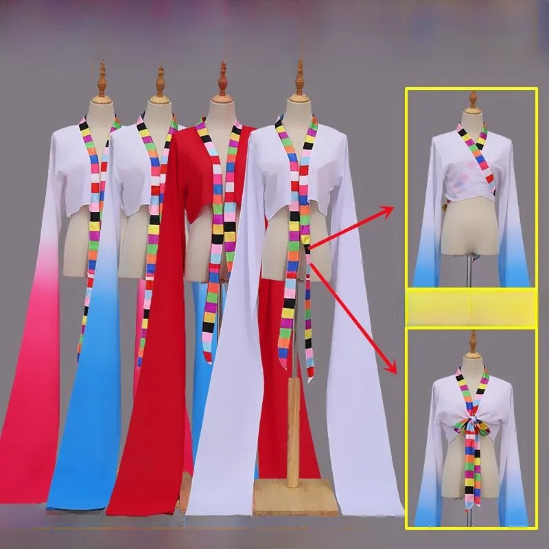 

Женский тренировочный костюм с водными элементами для тибетских, классических и воздушных танцев, для практики и выступлений