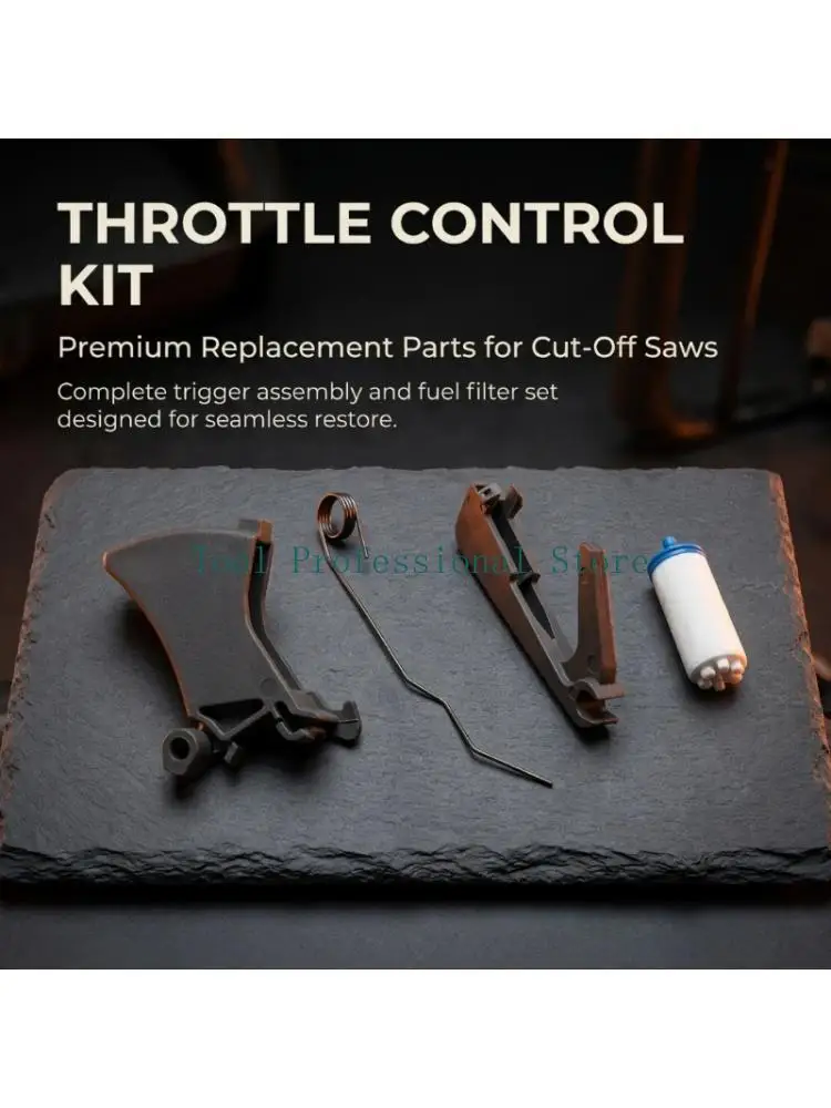 57QF Cut-Off Machine Repair Kit with 2 Engineering Plastic Throttle Control Paddles, Return Spring, Plus Filter Part for K760