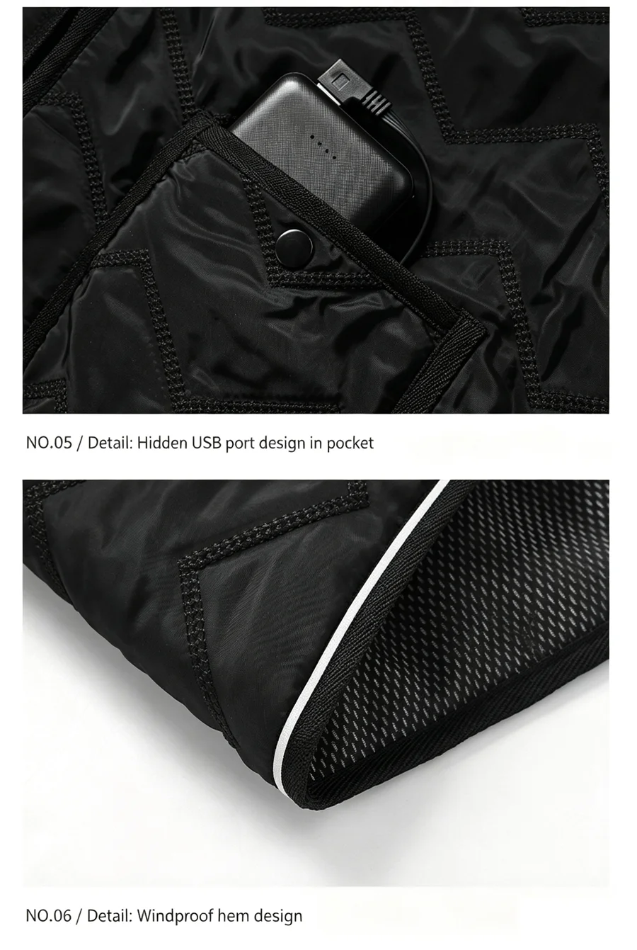 8 Heizzonen USB Elektrisch Beheizte Weste für Männer und Frauen 3-Stufen-Temperaturregelung Unisex Winter Warme Thermoweste für Outdoor-Aktivitäten – Detail 20